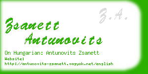 zsanett antunovits business card